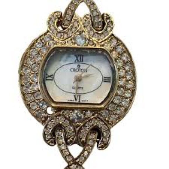 Croton  Rose Gold Plated Crystal Embellished Wristwatch - Picture 9 of 10